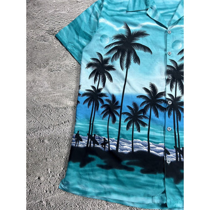 Hawaiian Shirt vintage Don Amigo palms beach sea summer