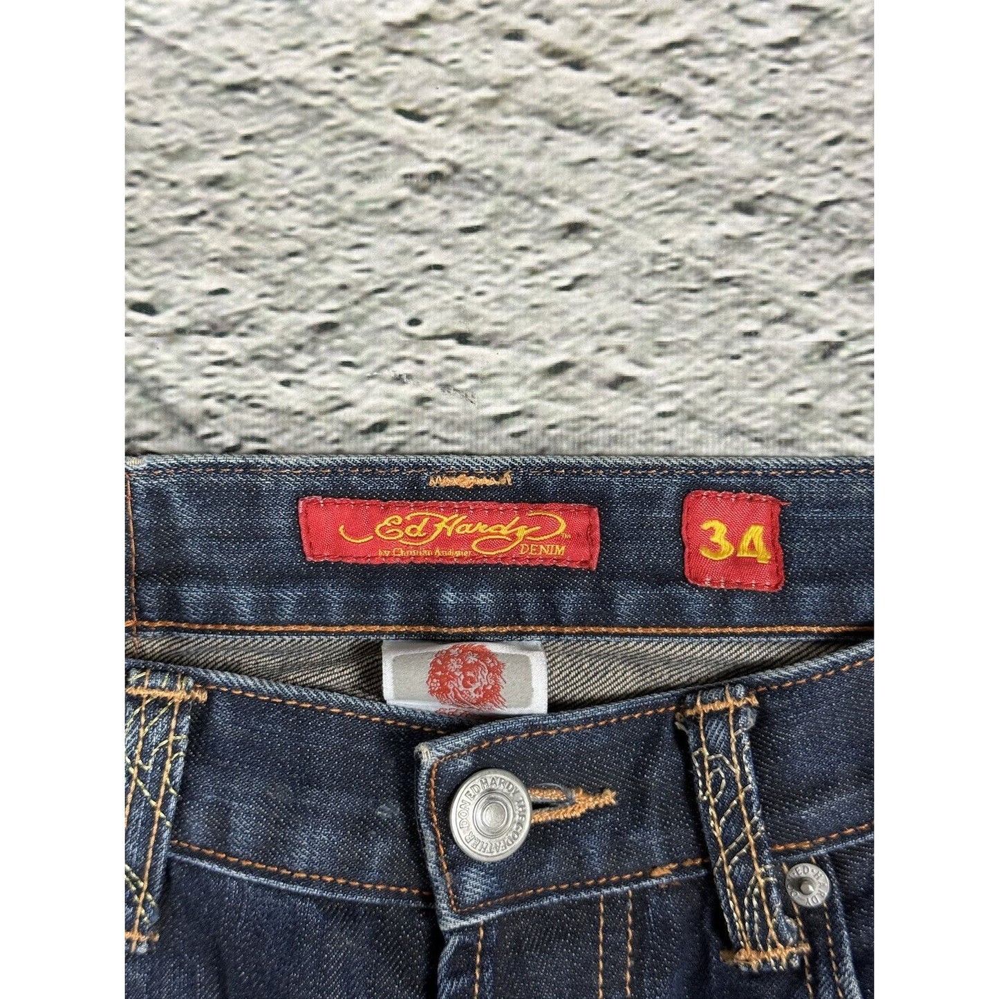 Ed Hardy Christian Audigier vintage jeans big logo dragon