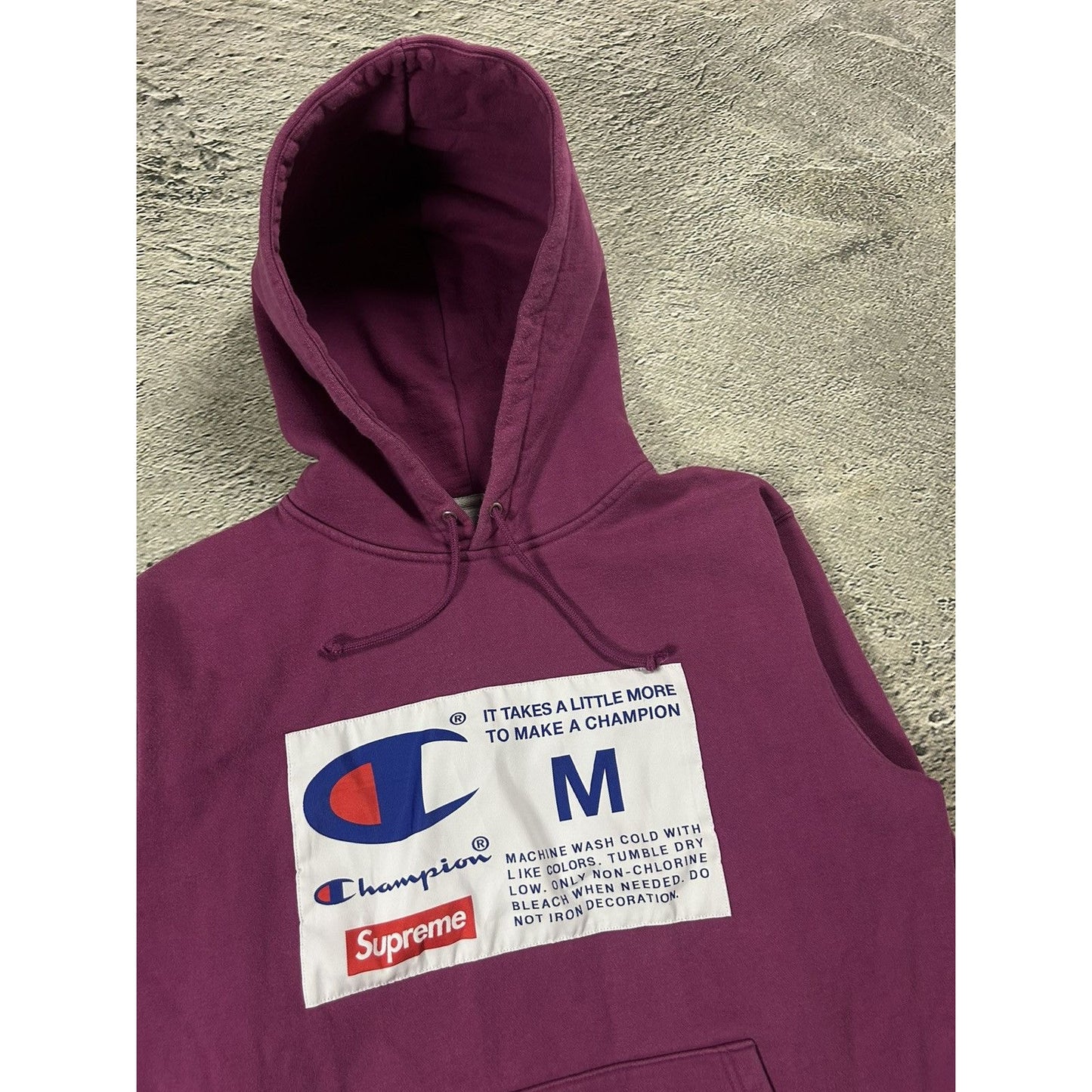 Supreme Champion Tag Hoodie purple