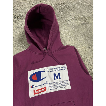 Supreme Champion Tag Hoodie purple