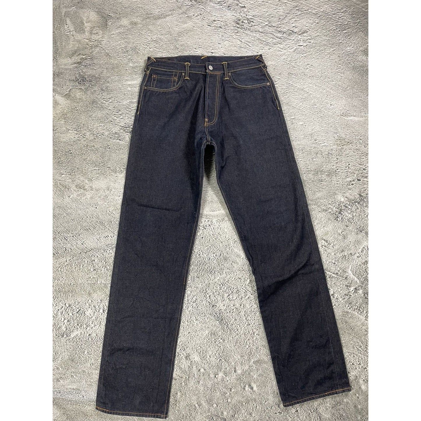 Evisu jeans red logo selvedge navy denim vintage