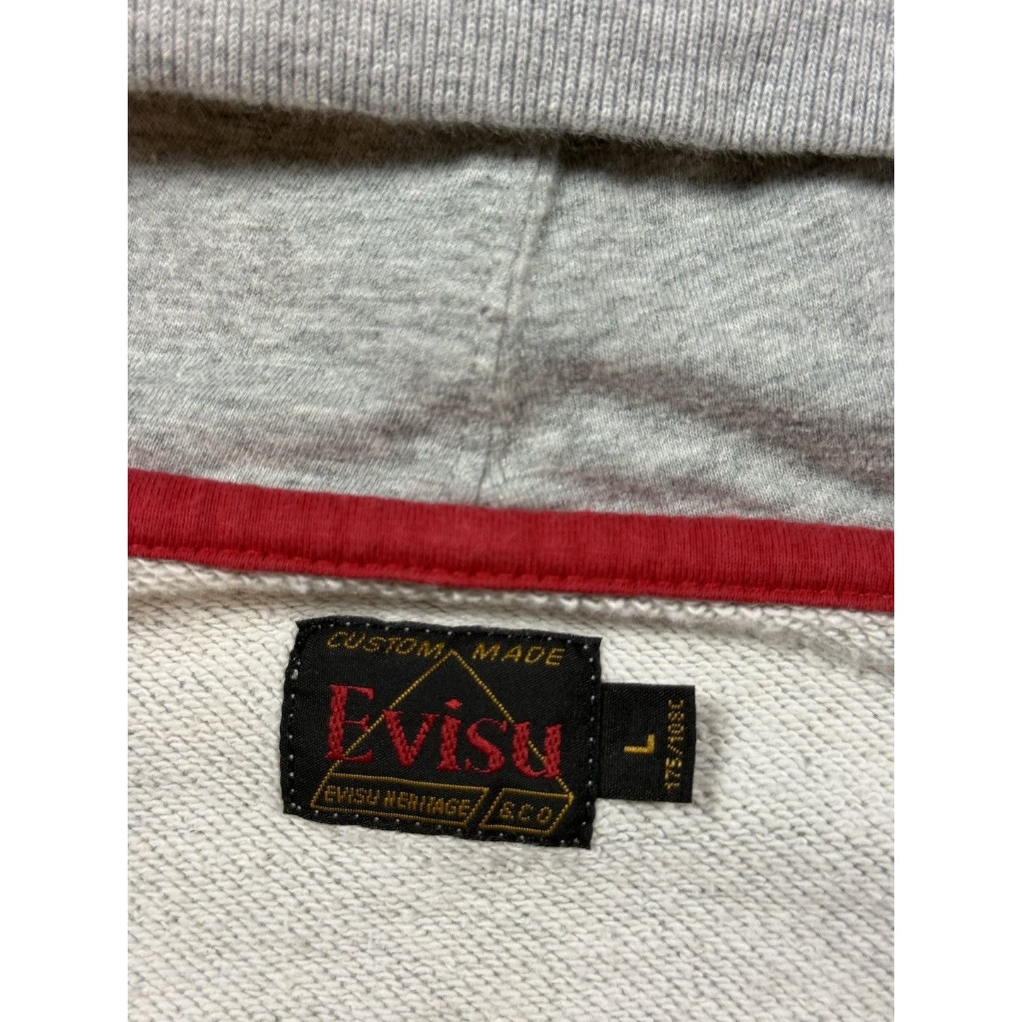 Evisu zip hoodie white grey vintage big logo Y2K