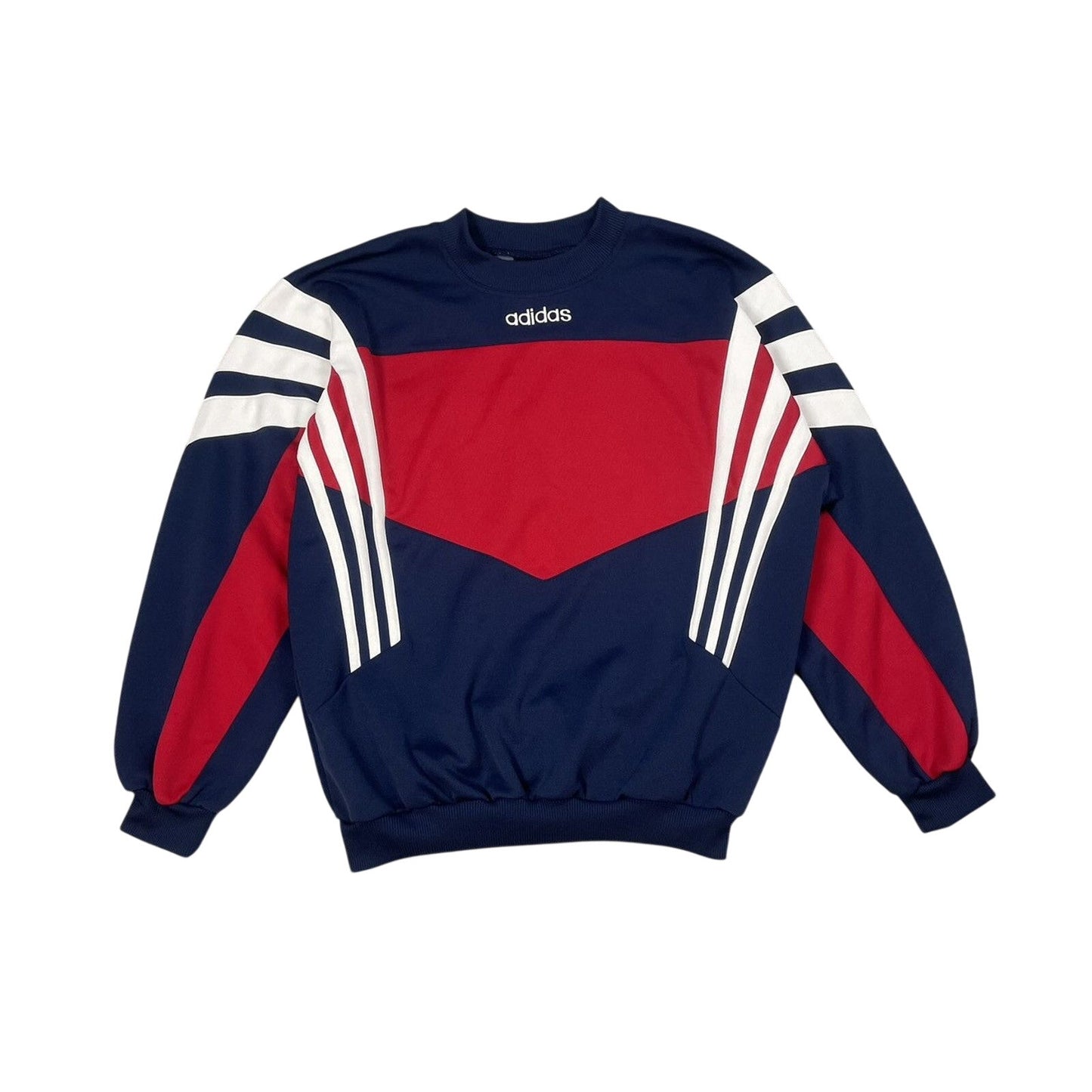 Adidas vintage sweatshirt big logo crewneck navy Red Y2K