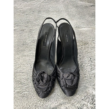 Marc Jacobs heels black rose applique sandals