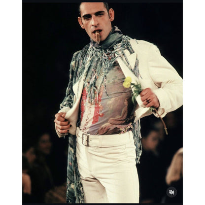 Jean Paul Gaultier 1998 RARE Hindu Tattoo Mesh longsleeve