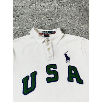 Chief Keef Polo Ralph Lauren vintage white polo USA T-shirt big pony