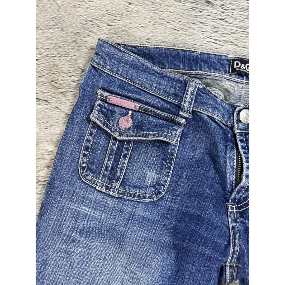 Dolce & Gabbana flared jeans painted DG Y2K