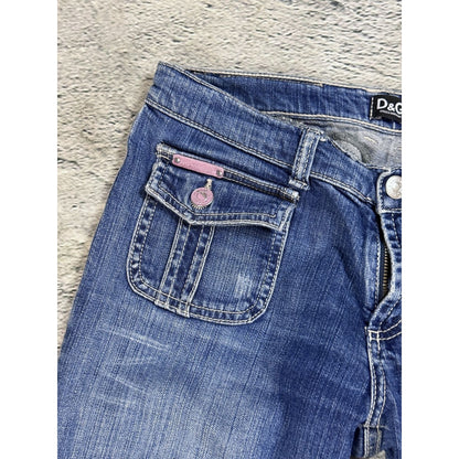 Dolce & Gabbana flared jeans painted DG Y2K