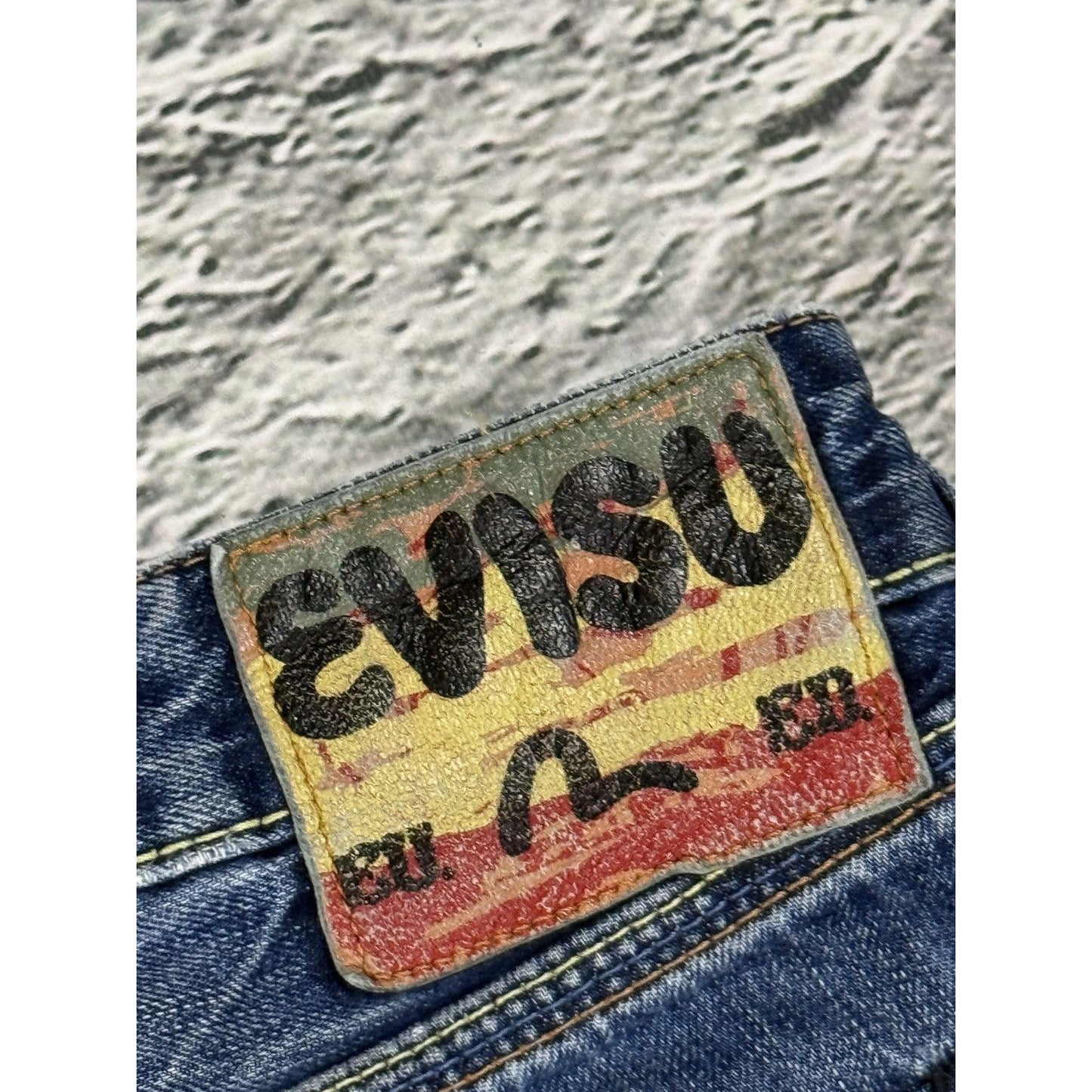 Evisu jeans vintage navy blue white seagulls Rasta EU ED