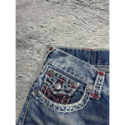 True Religion blue jeans white stitching Y2K straight flaps