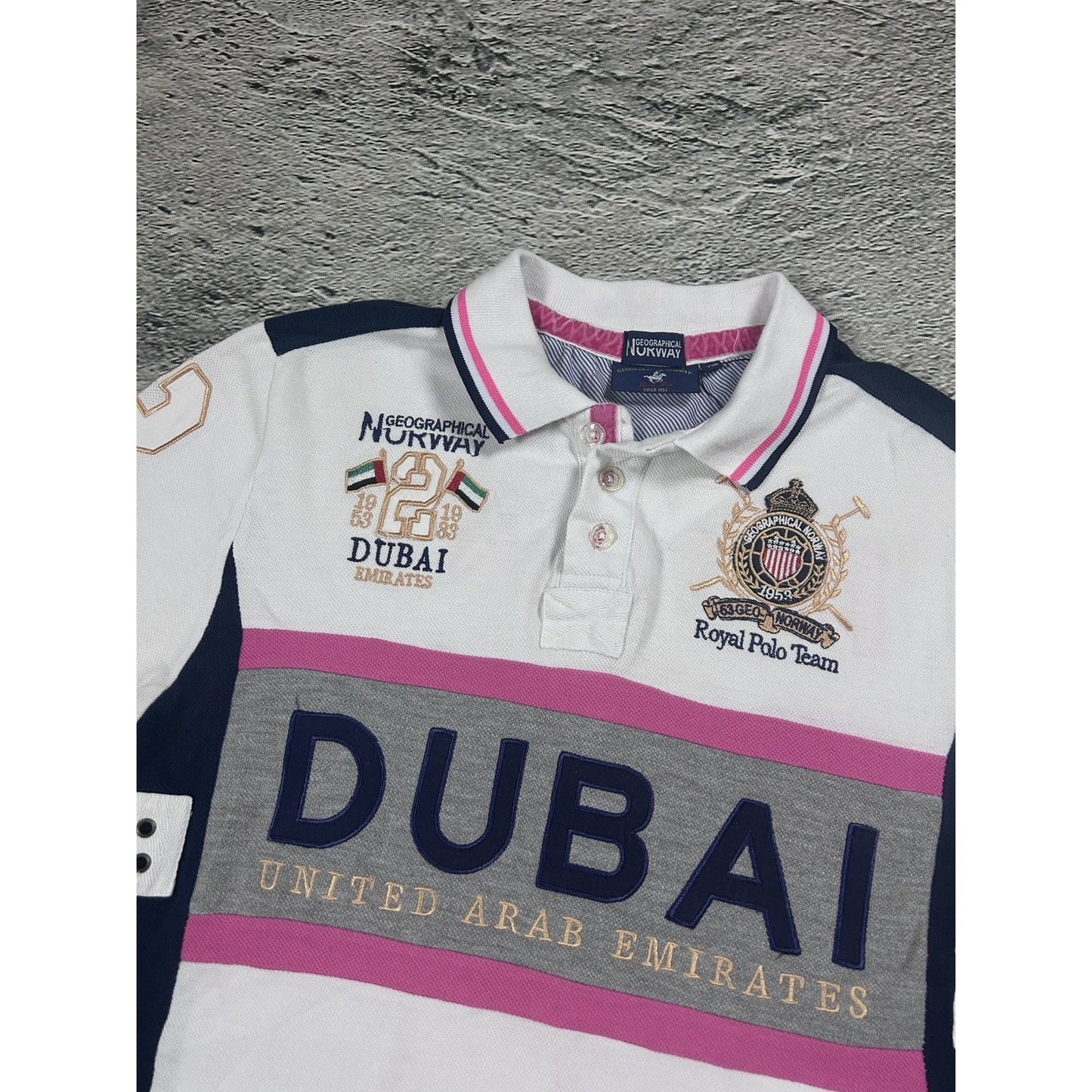 Chief Keef Polo Geografical Norway Dubai T-shirt White pink