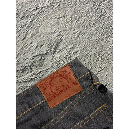 Evisu vintage daicock skull logo grey jeans black