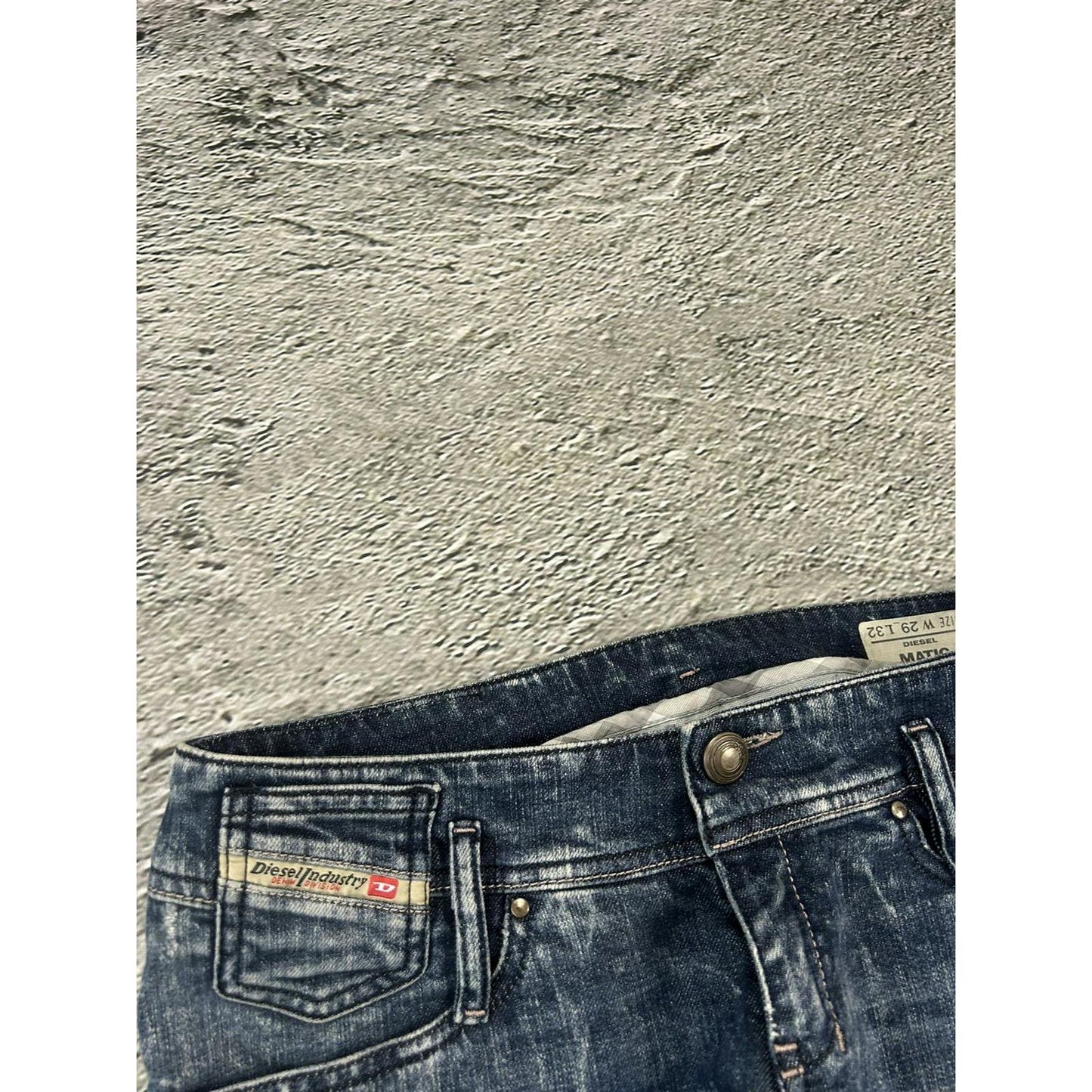 Diesel jeans vintage blue Matic Y2K slim marble low rise