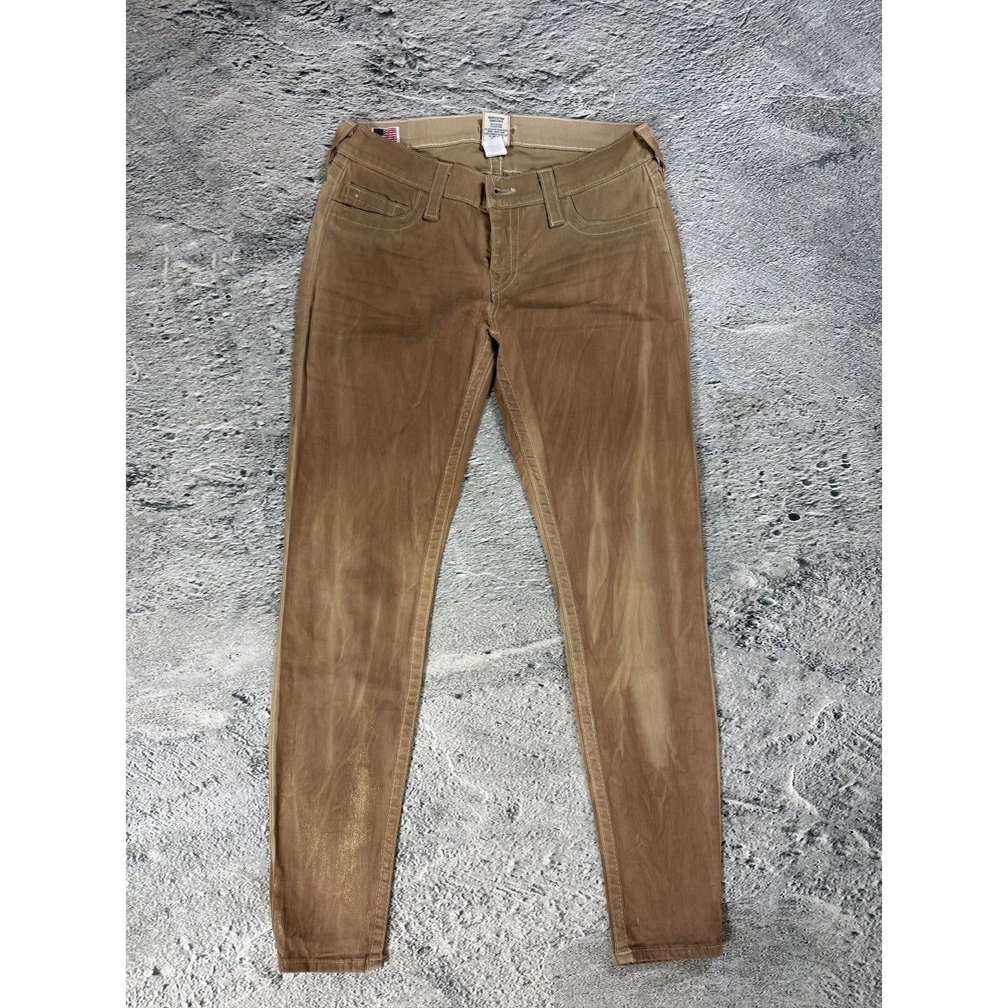 True Religion vintage gold jeans Y2K denim pants slim