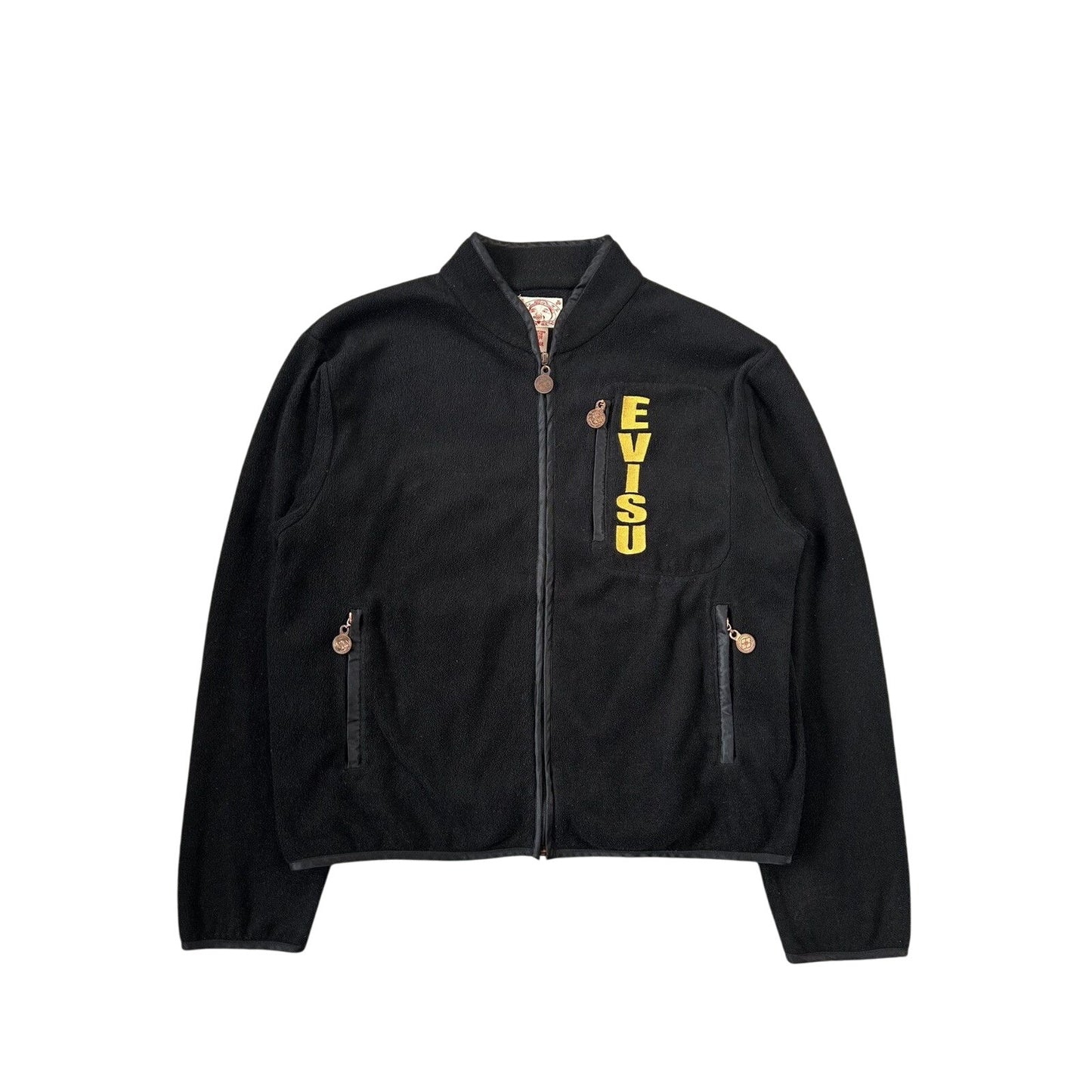 Evisu fleece black vintage big logo seagull multipocket