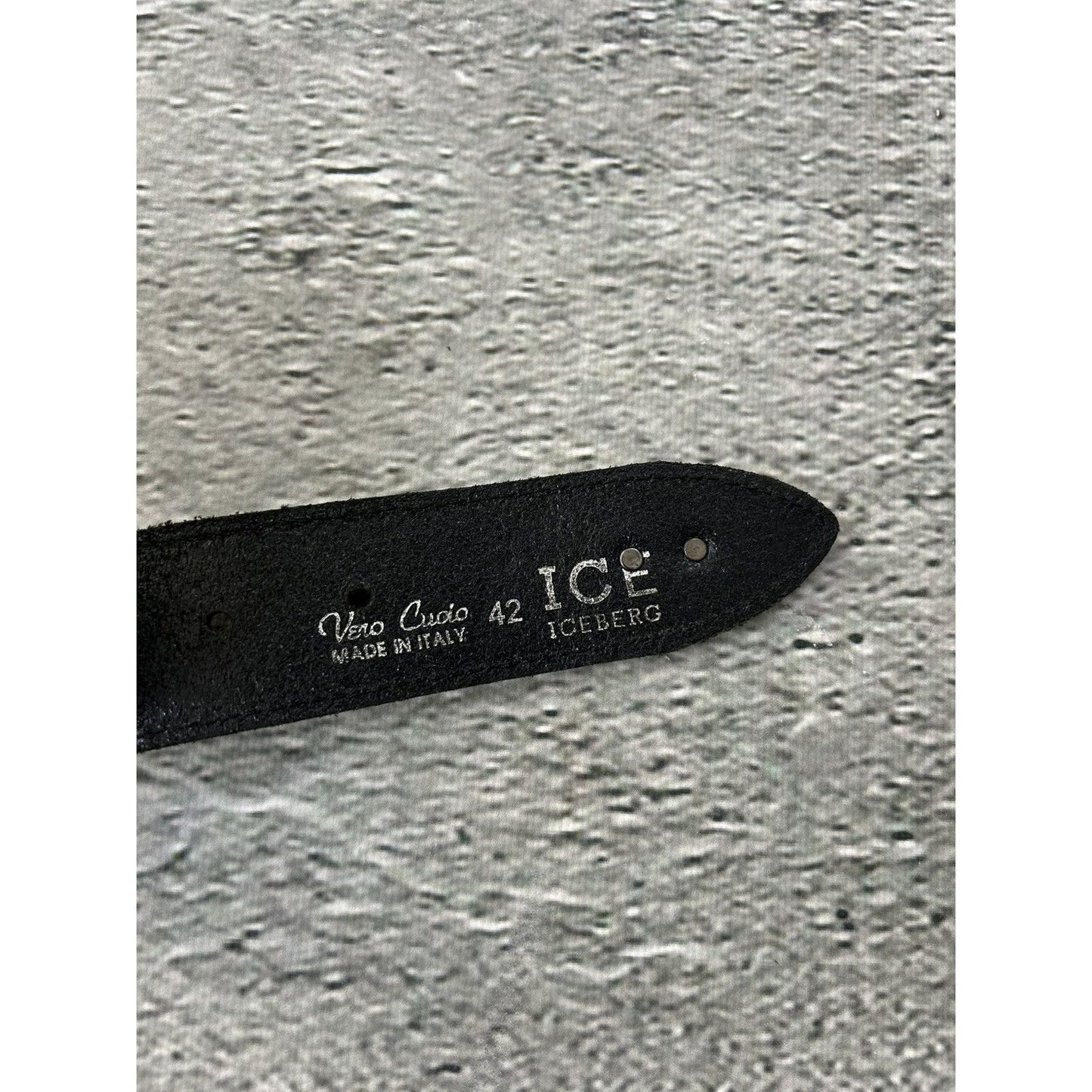 Iceberg belt black leather cowboy avant-garde