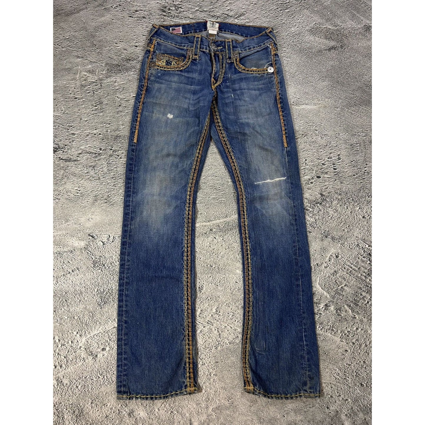 RARE True Religion jeans gold stitching Y2K Bobby Super QT