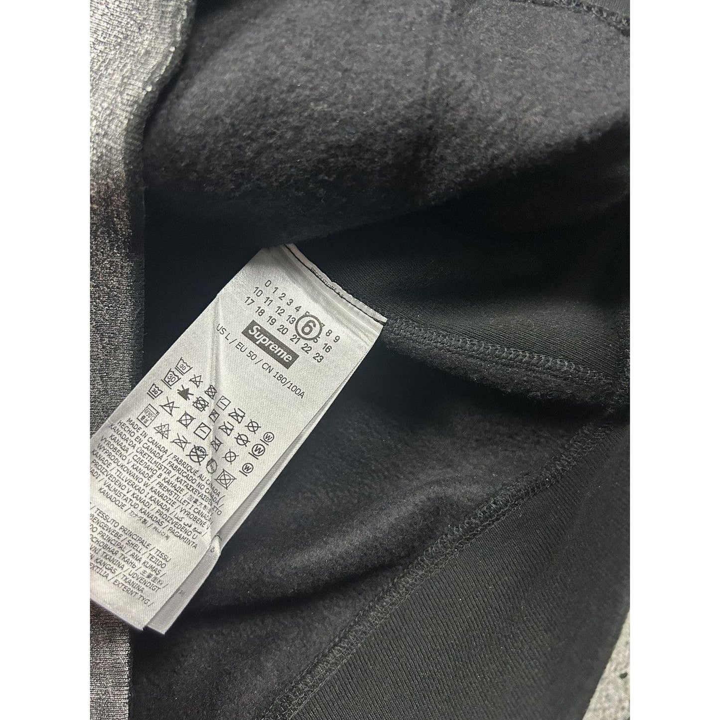 Supreme/MM6 Maison Margiela Black Foil Box Logo Hoodie