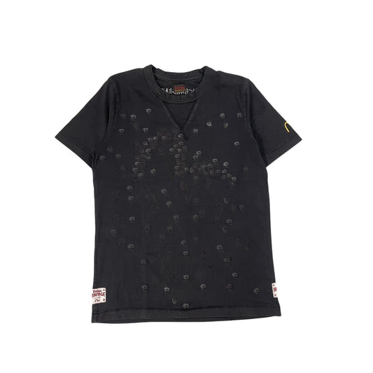 Evisu t-shirt vintage big logo seagull black skulls