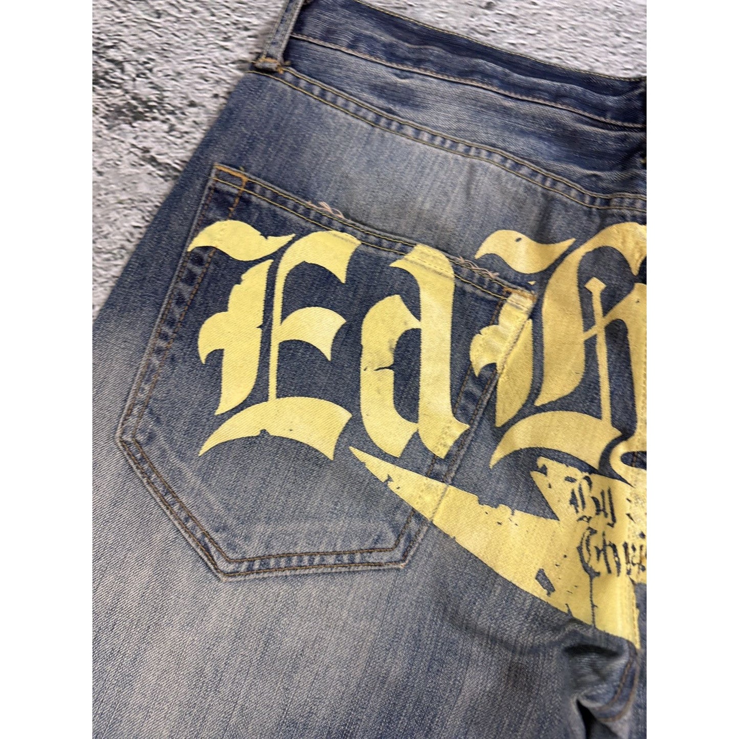 Ed Hardy Christian Audigier vintage jeans big logo pants