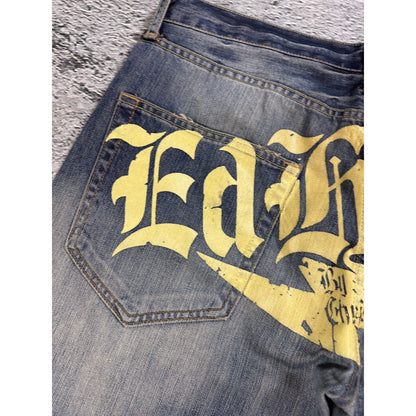 Ed Hardy Christian Audigier vintage jeans big logo pants