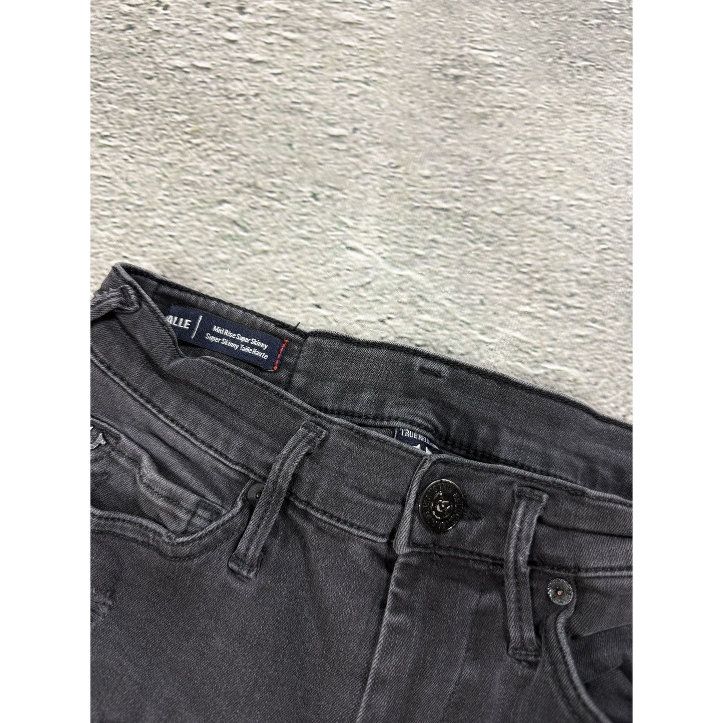 True Religion vintage black denim shorts mini