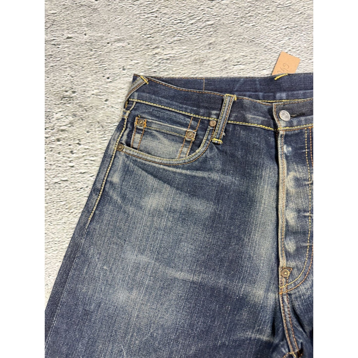 Evisu jeans daicock silver big logo selvedge denim