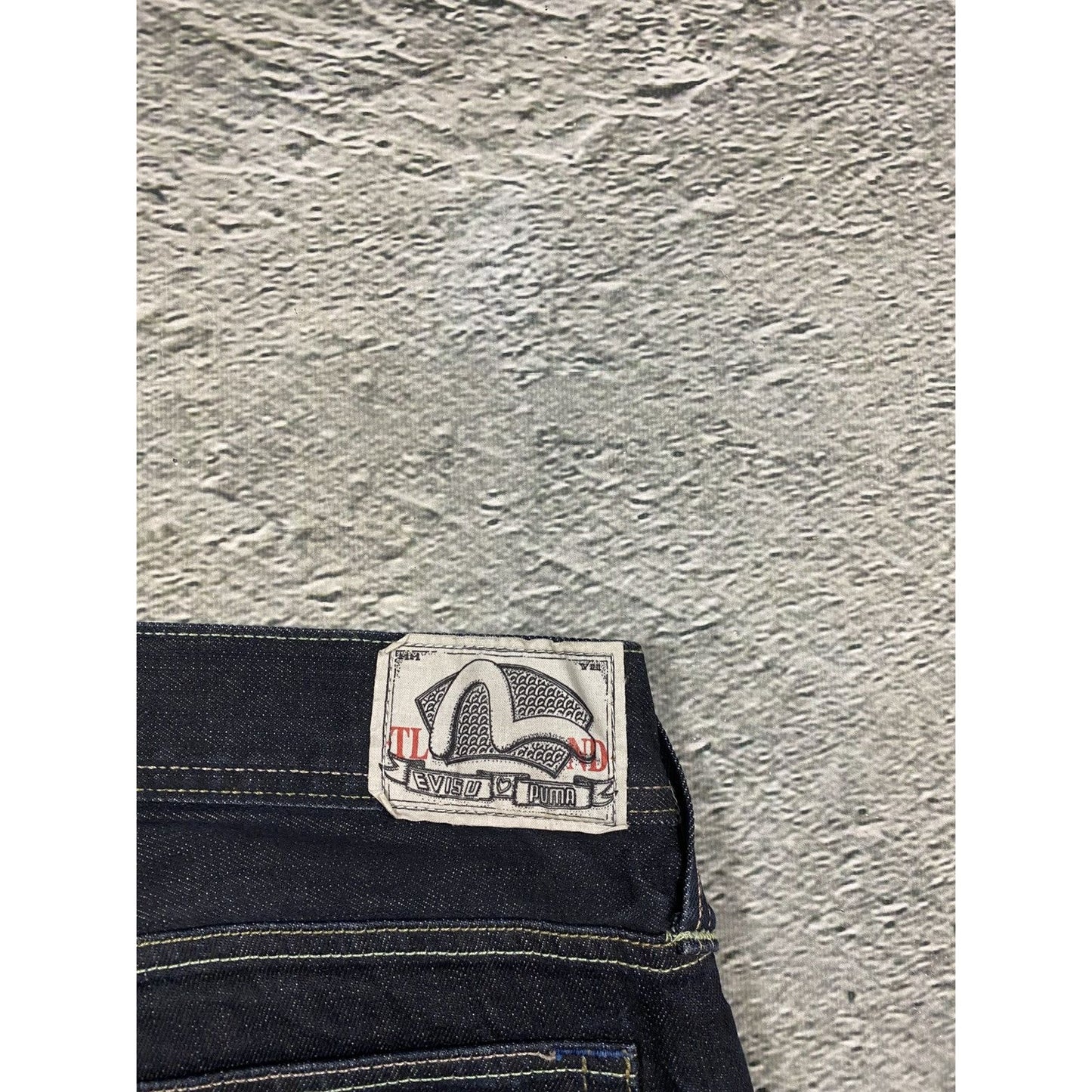 Evisu x Puma jorts black mint seagulls shorts denim