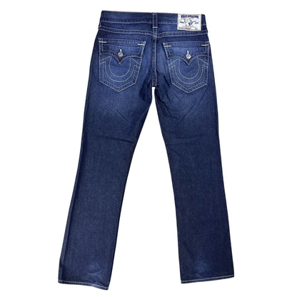True Religion blue jeans thick stitching straight Y2K