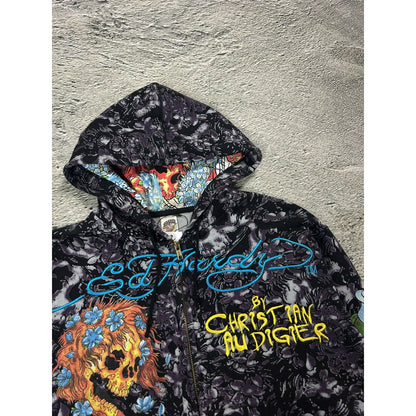 Ed Hardy zip hoodie purple vintage Y2K Christian Audigier