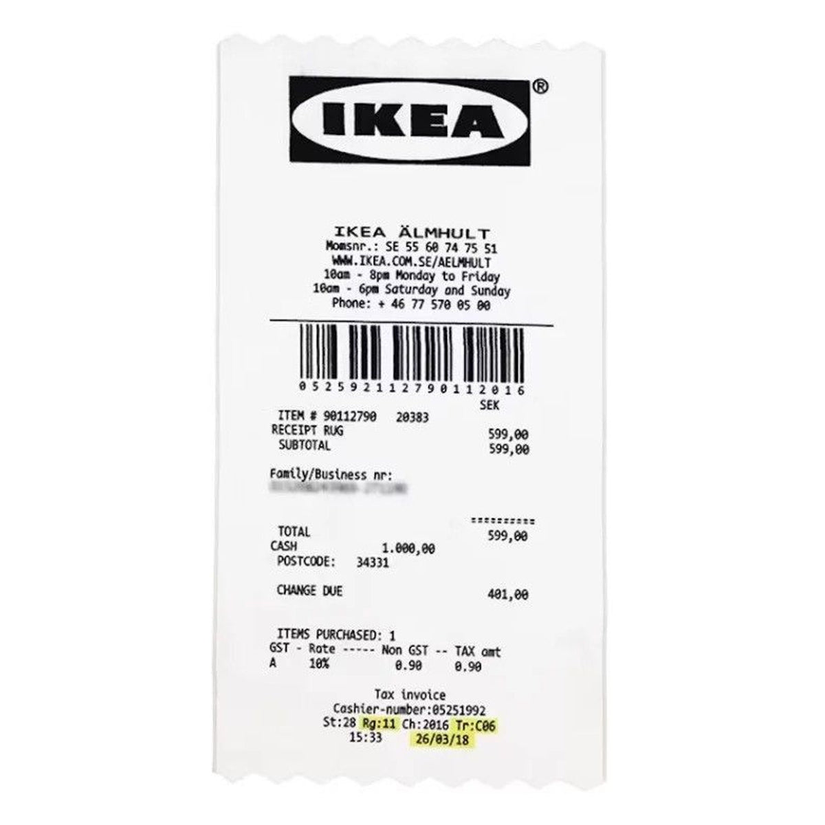 Off white x IKEA Virgil Abloh Recieipt Rug carpet 2019