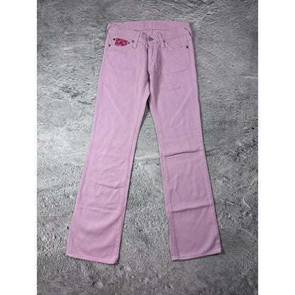 Evisu Donna Pink jeans bootcut flared seagull embroidery