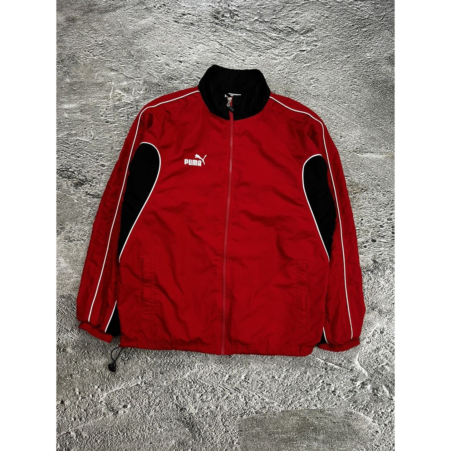 Puma tracksuit pants jacket vintage red black Y2K drill