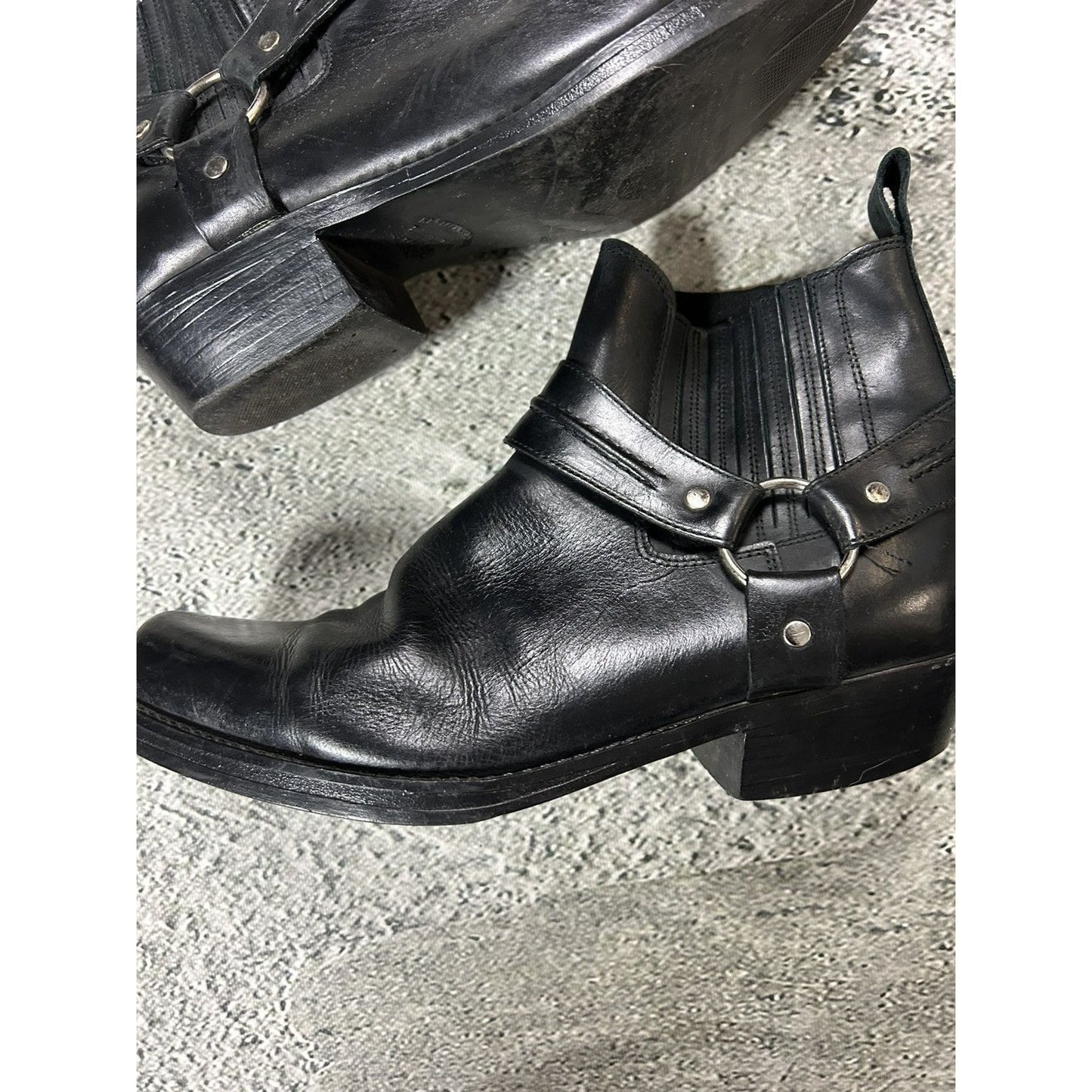 Black Leather Shoes Heels Biker Cowboy Kentucky’s Western