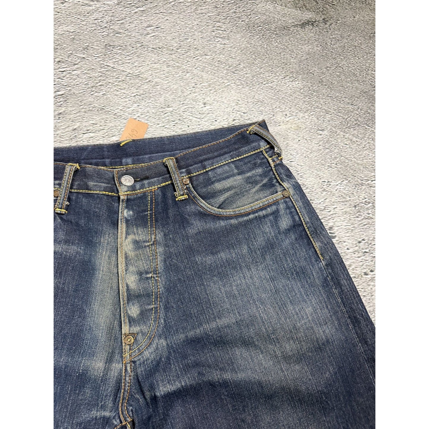 Evisu jeans daicock silver big logo selvedge denim