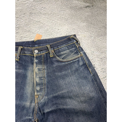 Evisu jeans daicock silver big logo selvedge denim
