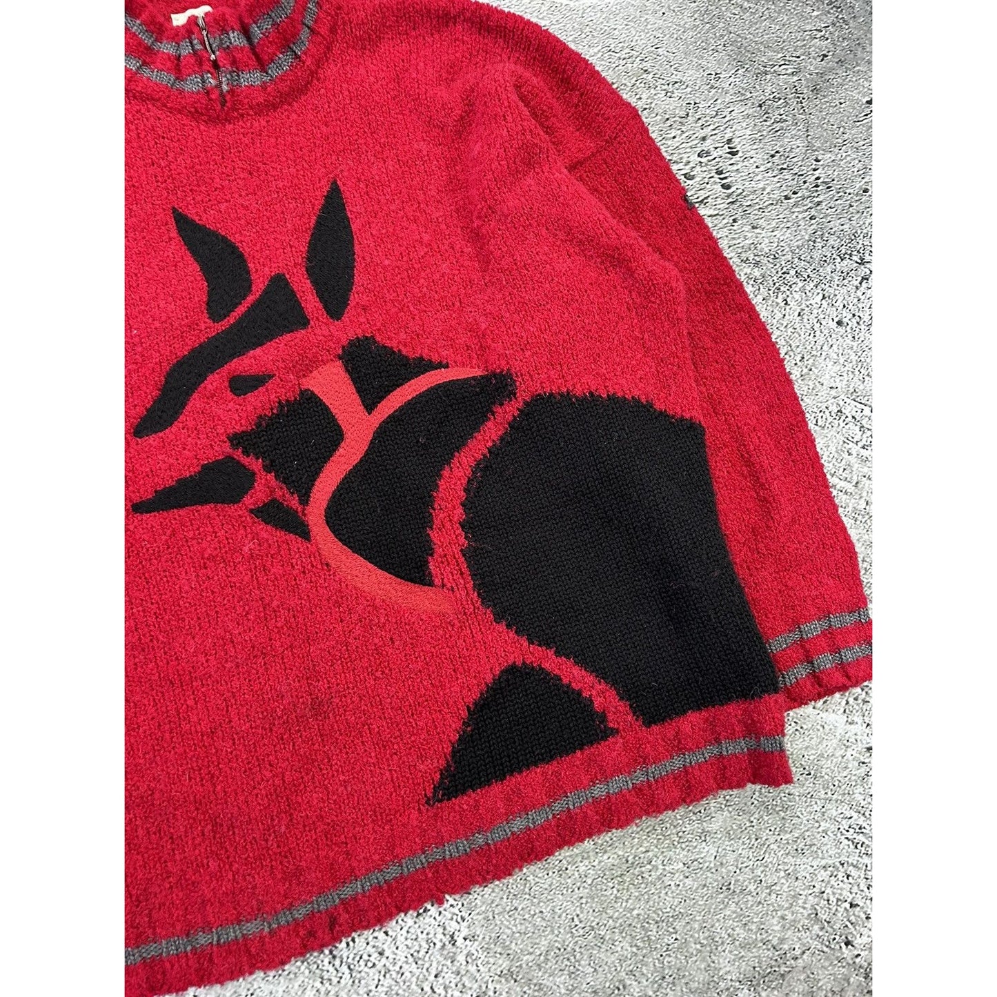 Hugo Boss alpaka sweater half zip red vintage 90s