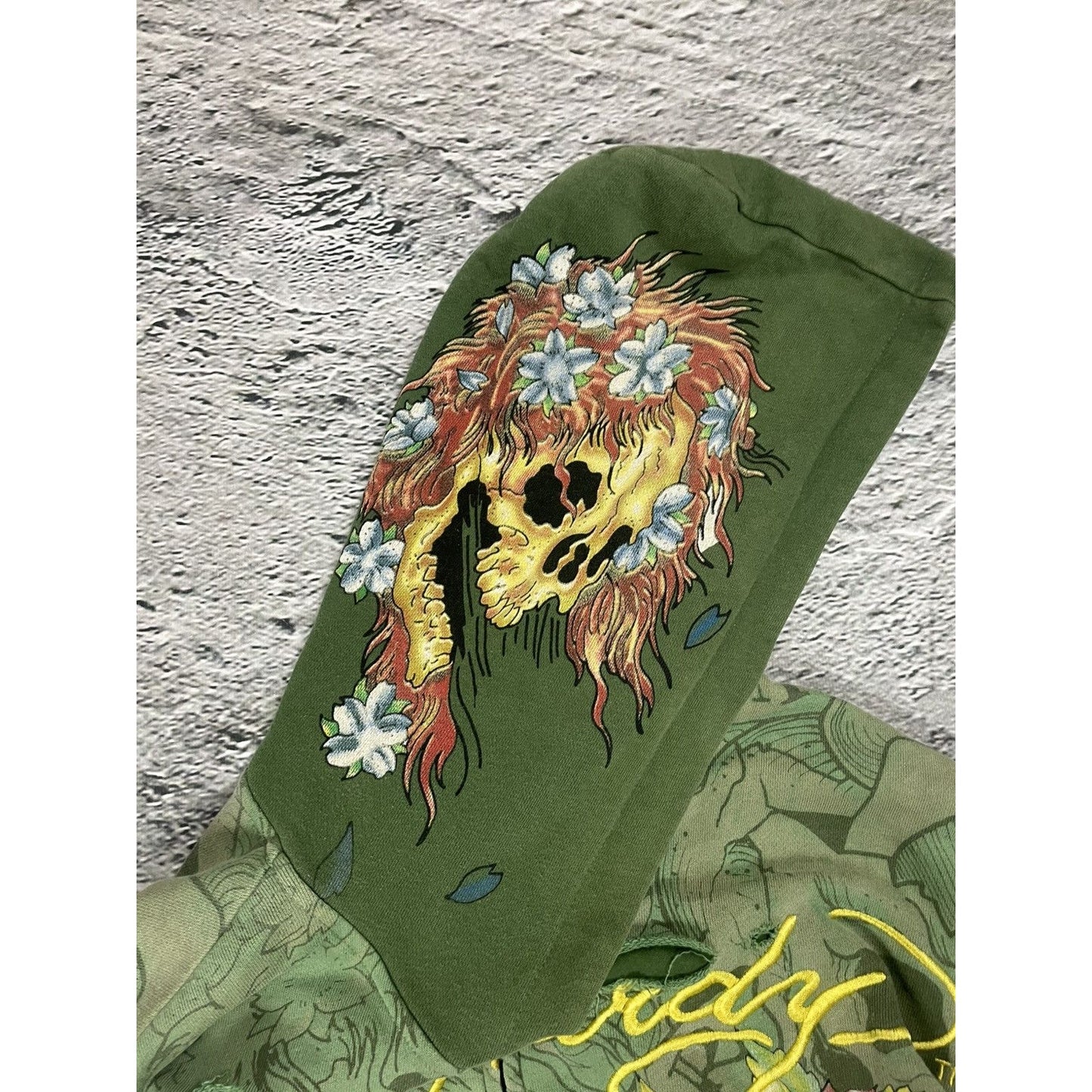 Ed Hardy zip hoodie green vintage Y2K Christian Audigier