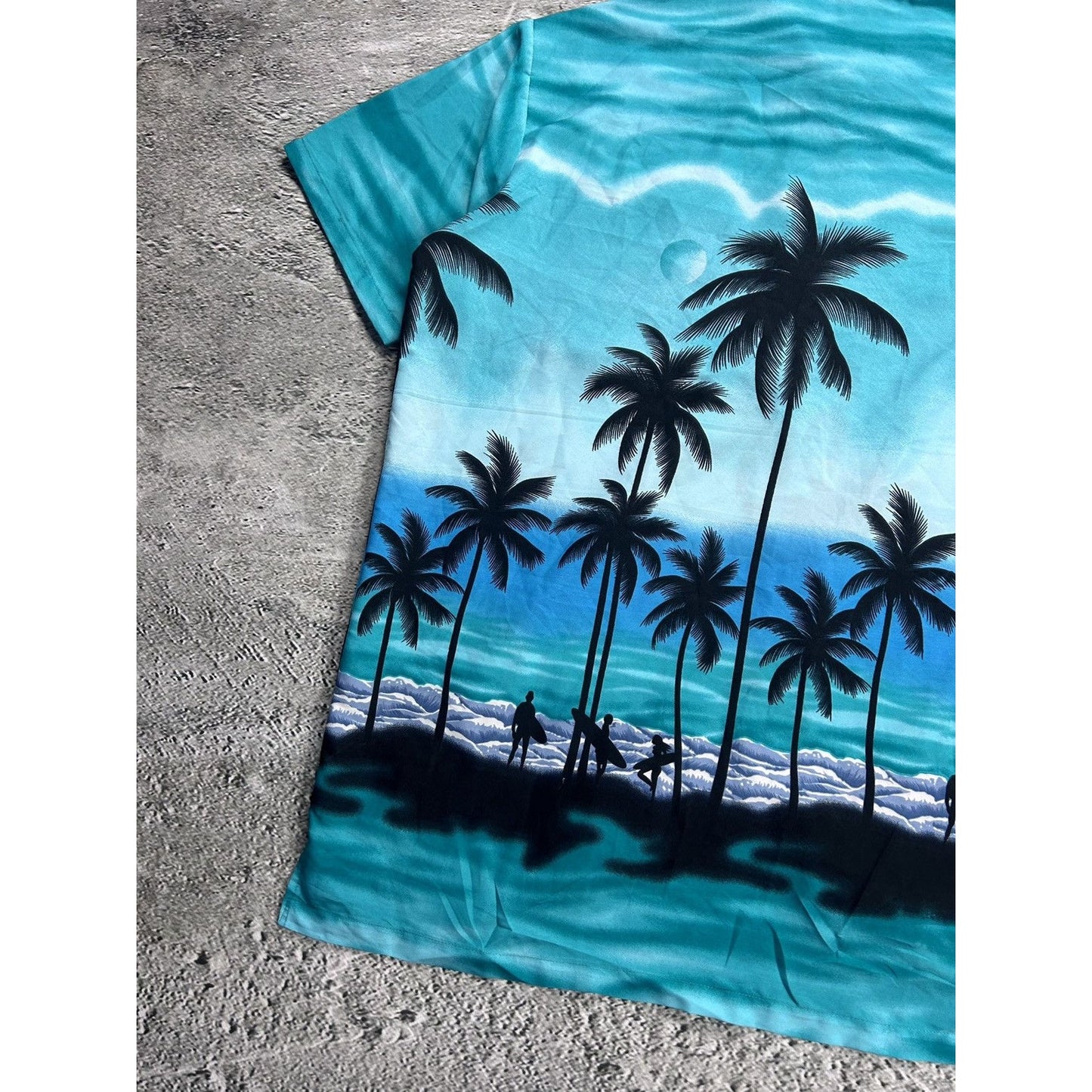 Hawaiian Shirt vintage Don Amigo palms beach sea summer