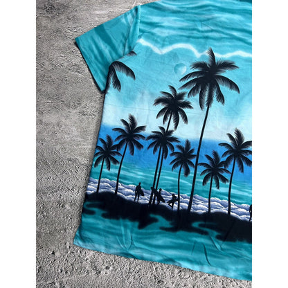 Hawaiian Shirt vintage Don Amigo palms beach sea summer