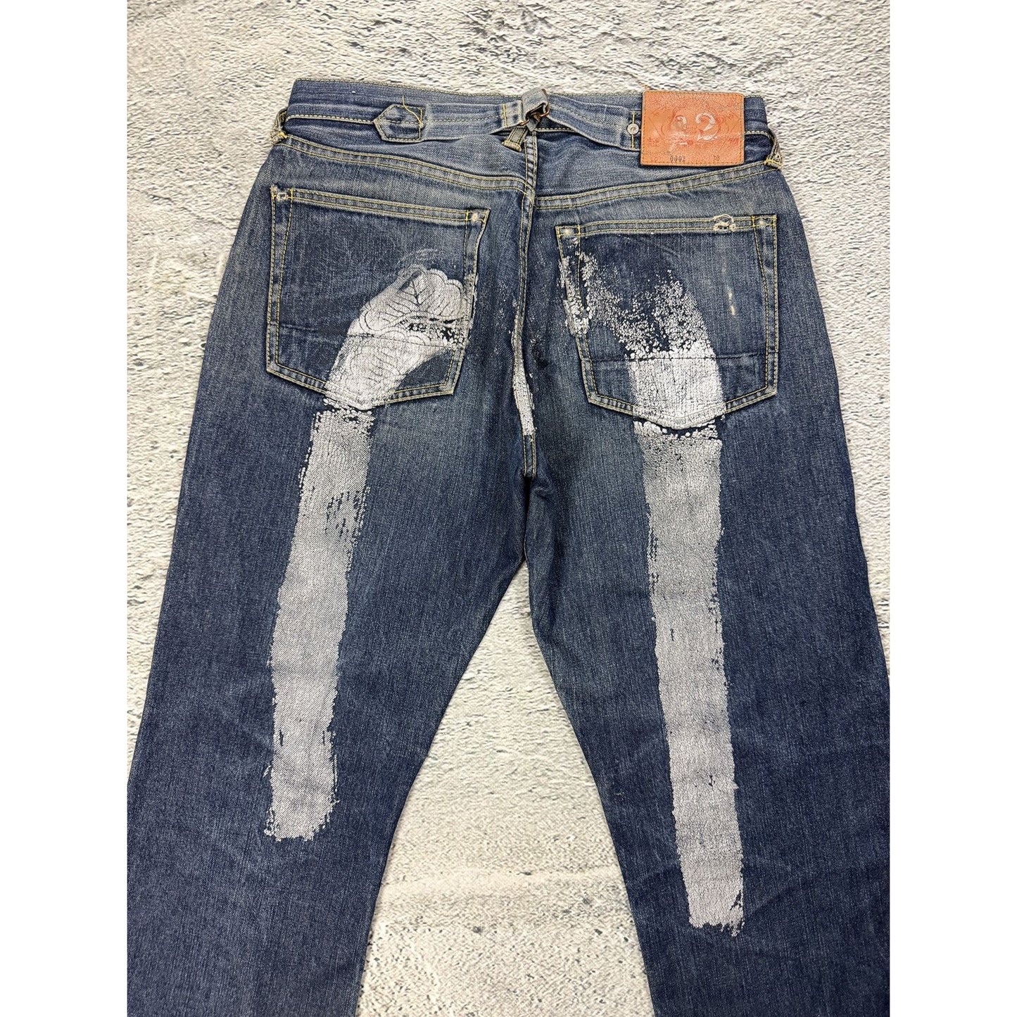 Evisu jeans silver daicock big logo selvedge denim