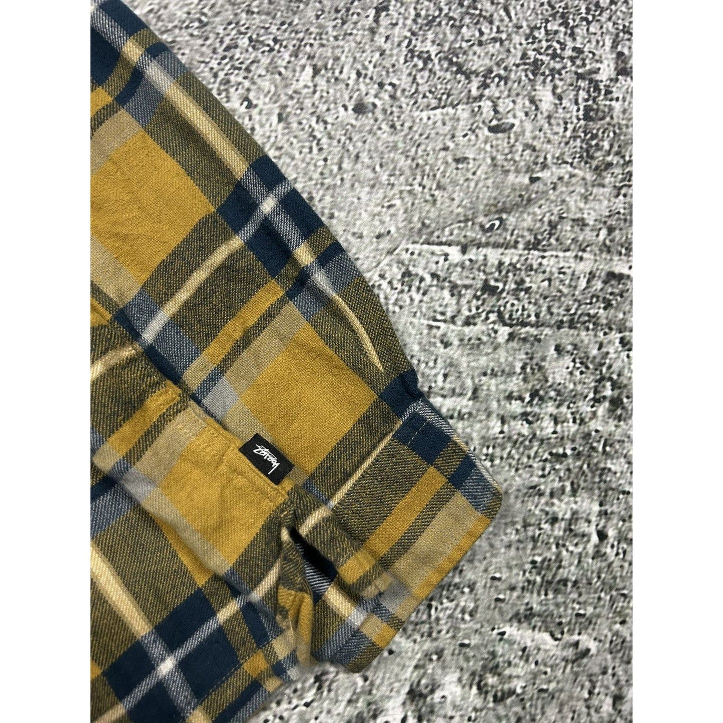 Stussy flannel shirt yellow checked vintage