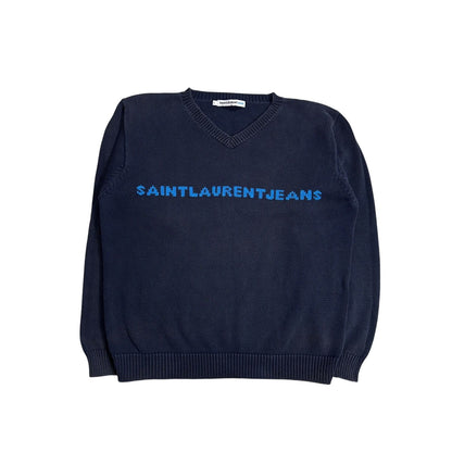 Saint Laurent Paris sweater big logo spellout jeans SLP YSL