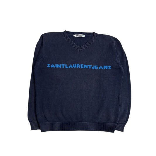 Saint Laurent Paris sweater big logo spellout jeans SLP YSL