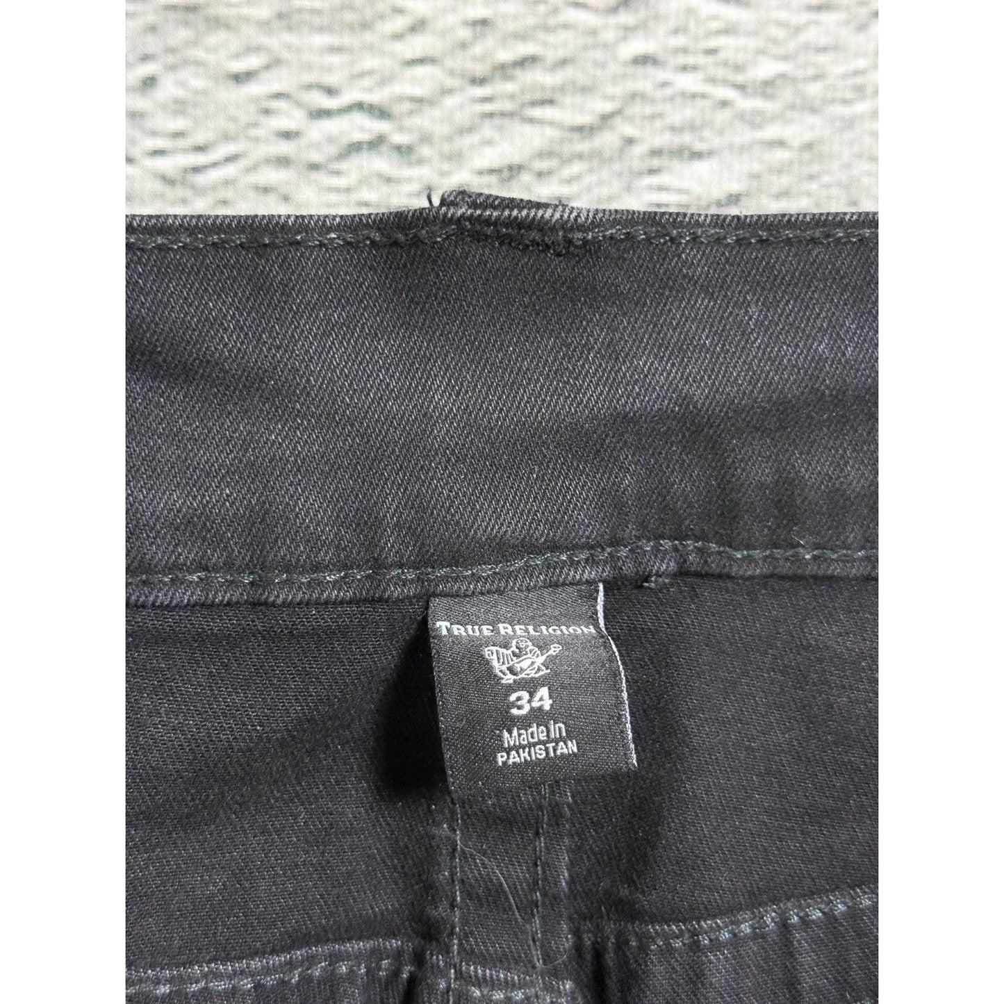 True Religion black jeans white thick stitching Y2K Rocco