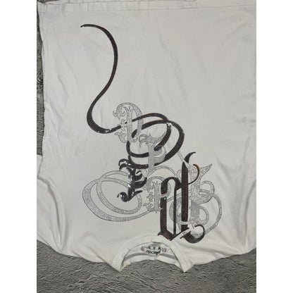 Pelle Pelle vintage Y2K rhinestones big logo white silver