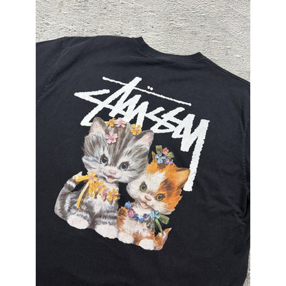 Stussy Cats t-shirt black vintage