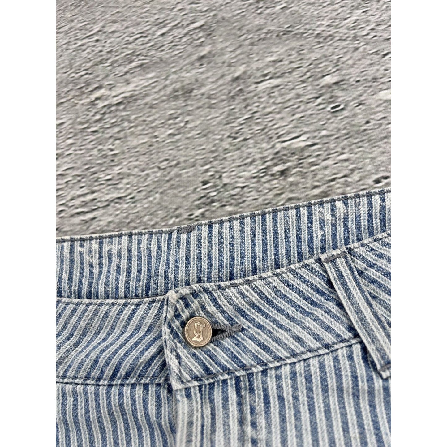 Galliano mini denim skirt striped blue