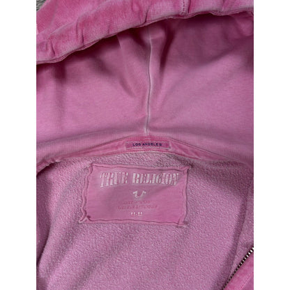True Religion zip hoodie pink rhinestones Y2K