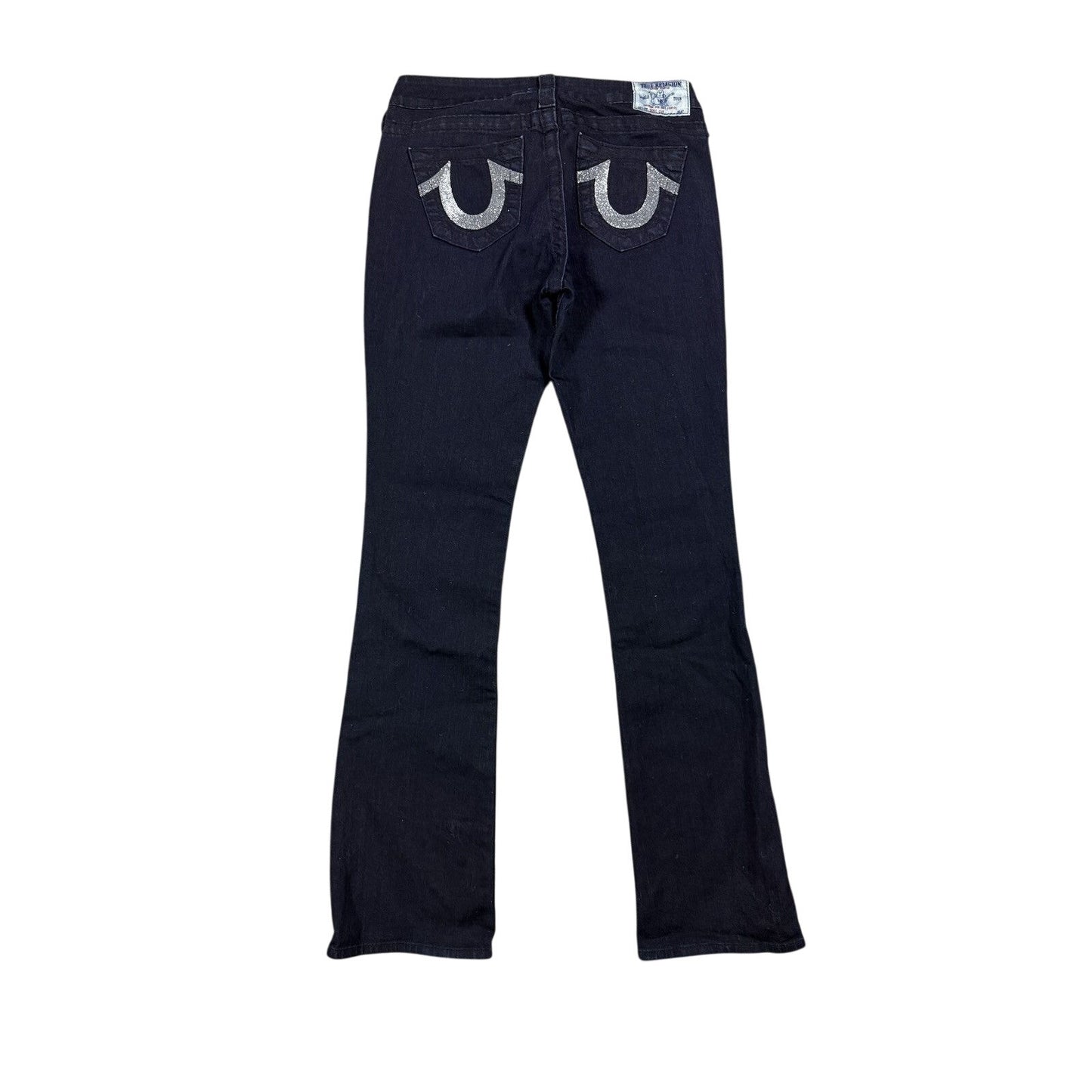 True Religion blue jeans flared bootcut dark glitter shiny
